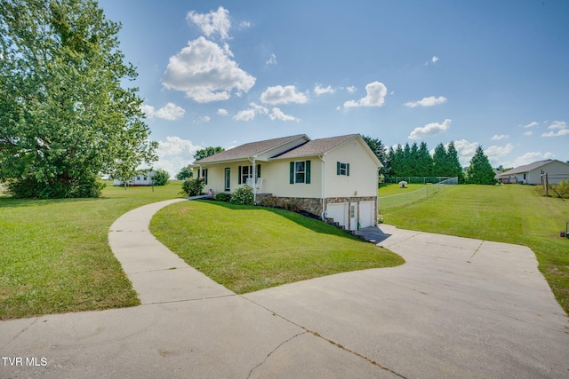 6215 Snapps Ferry Rd, Afton, TN 37616 - ranch-style house with an attached garage, stone siding, and driveway