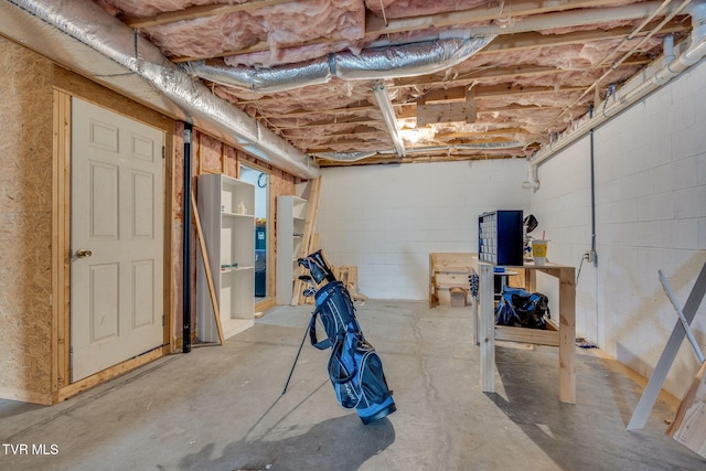 6215 Snapps Ferry Rd, Afton, TN 37616 - unfinished below grade area with concrete block wall