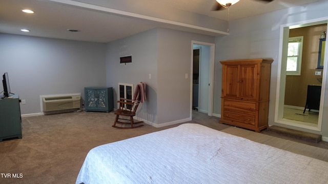 221 Timber Ridge Rd, Jonesborough, TN 37659 - bedroom with a wall mounted air conditioner, carpet floors, and recessed lighting