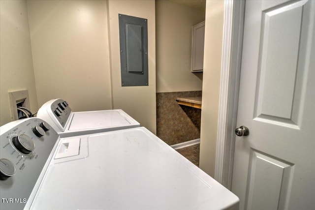 542 Sigman Hollow Rd, Bluff City, TN 37618 - washroom featuring electric panel and washer and clothes dryer
