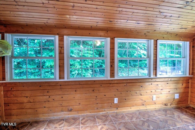 542 Sigman Hollow Rd, Bluff City, TN 37618 - empty room with wooden walls and wood ceiling