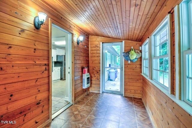 542 Sigman Hollow Rd, Bluff City, TN 37618 - unfurnished sunroom with heating unit and vaulted ceiling