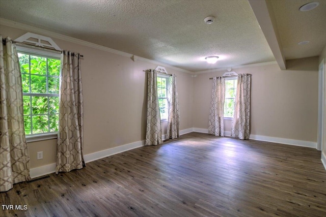 542 Sigman Hollow Rd, Bluff City, TN 37618 - empty room with a smoke detector, ornamental molding, wood finished floors, and a textured ceiling
