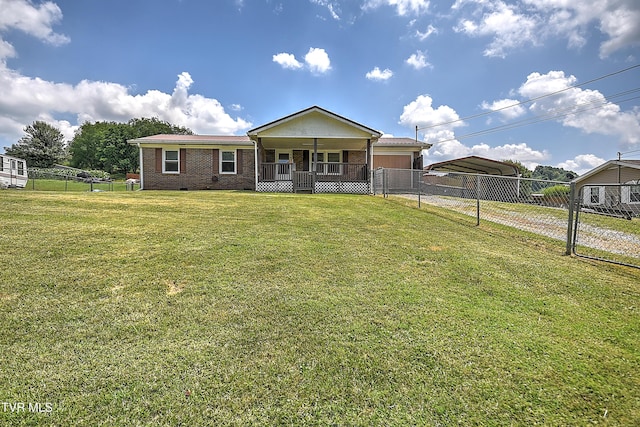 8822 Rich Valley Rd, Bristol, VA 24202 - view of front facade with a carport, brick siding, and covered porch