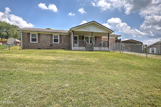 8822 Rich Valley Rd, Bristol, VA 24202 - view of front facade with covered porch, crawl space, brick siding, and a carport