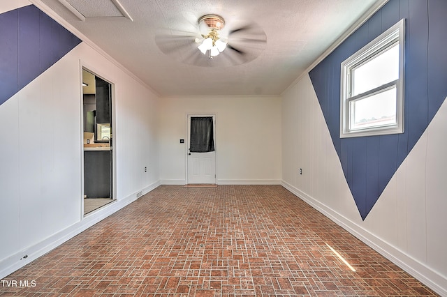 8822 Rich Valley Rd, Bristol, VA 24202 - bonus room with brick patterned flooring, ceiling fan, and a textured ceiling