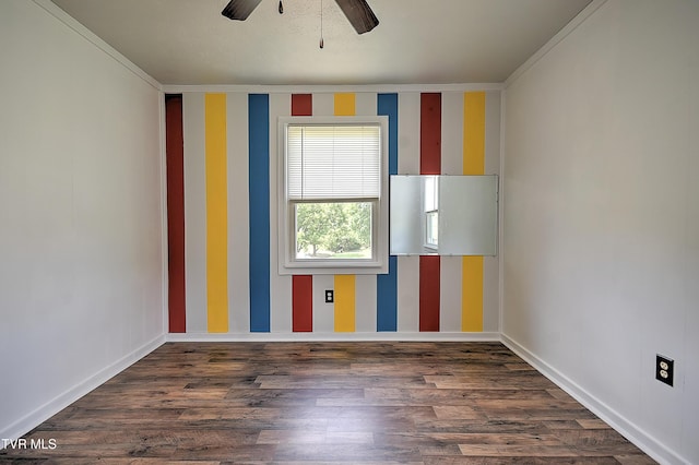 8822 Rich Valley Rd, Bristol, VA 24202 - unfurnished room featuring ornamental molding, a ceiling fan, and wood finished floors