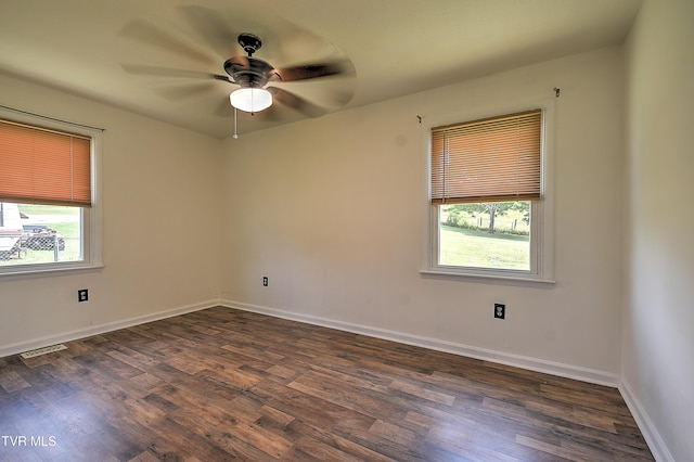 8822 Rich Valley Rd, Bristol, VA 24202 - spare room featuring dark wood-style floors and ceiling fan
