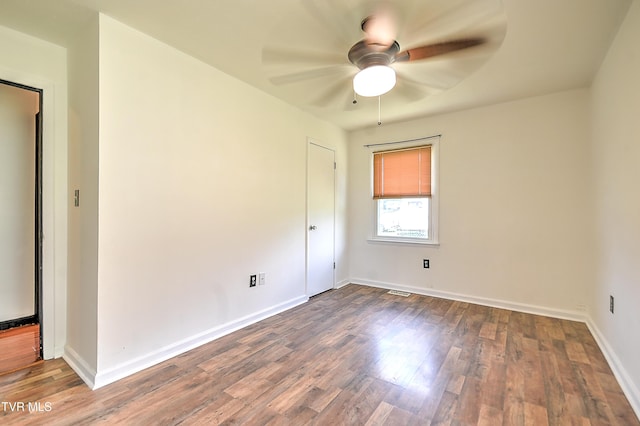 8822 Rich Valley Rd, Bristol, VA 24202 - spare room featuring ceiling fan and dark wood-style floors