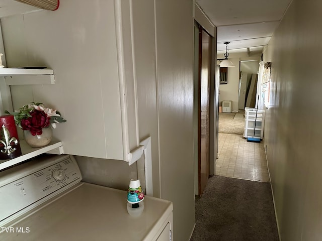 1277 Old Jonesboro Rd, Bristol, TN 37620 - corridor with washer / clothes dryer and carpet flooring