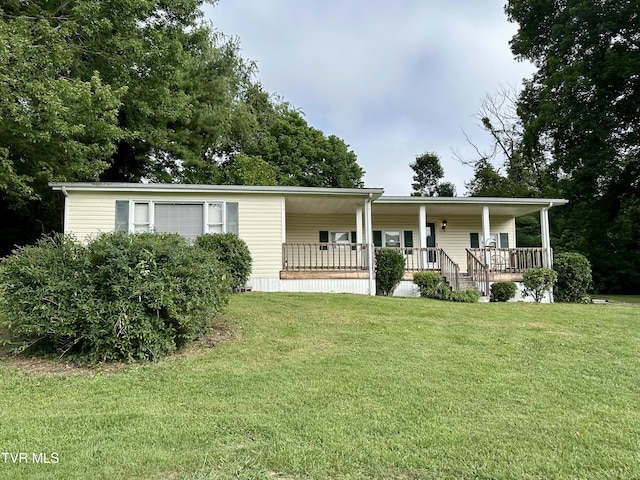 1277 Old Jonesboro Rd, Bristol, TN 37620 - view of front of house featuring covered porch and a front yard