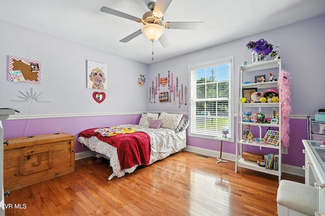 1014 Fox Meadow Cir, Bluff City, TN 37618 - bedroom with wood finished floors and ceiling fan