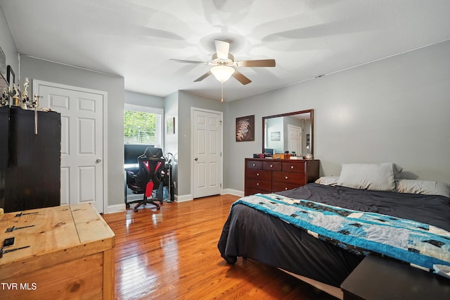 1014 Fox Meadow Cir, Bluff City, TN 37618 - bedroom with light wood finished floors and a ceiling fan