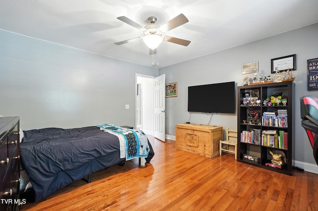 1014 Fox Meadow Cir, Bluff City, TN 37618 - bedroom featuring wood finished floors and a ceiling fan
