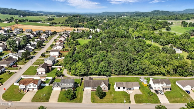 1014 Fox Meadow Cir, Bluff City, TN 37618 - aerial view of residential area with a mountainous background