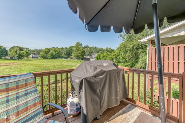 147 Rainbow Cir Unit 147, Bristol, VA 24202 - wooden terrace featuring a yard and grilling area