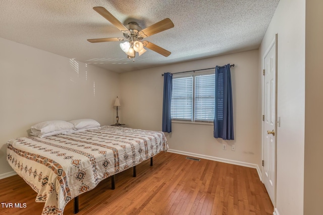 147 Rainbow Cir Unit 147, Bristol, VA 24202 - bedroom featuring a textured ceiling, wood-type flooring, and a ceiling fan