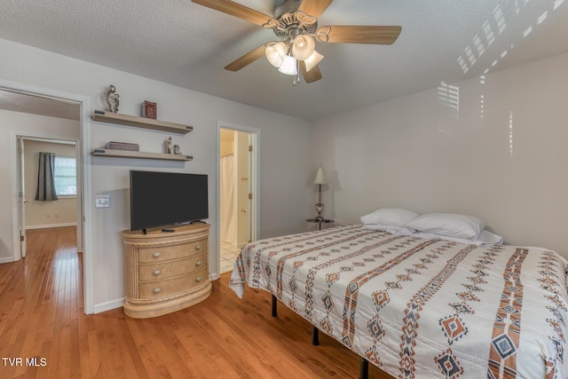 147 Rainbow Cir Unit 147, Bristol, VA 24202 - bedroom with light wood finished floors, a textured ceiling, and ceiling fan
