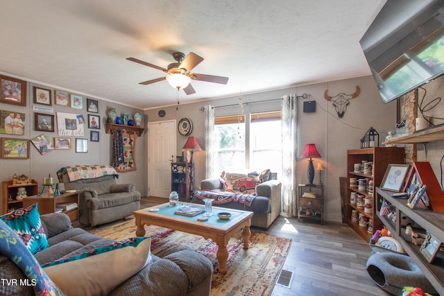 22720 Twin Oaks Rd, Abingdon, VA 24211 - living area with ceiling fan, wood finished floors, and ornamental molding