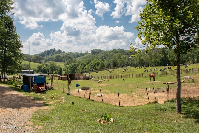 22720 Twin Oaks Rd, Abingdon, VA 24211 - view of yard featuring a view of countryside and an outbuilding