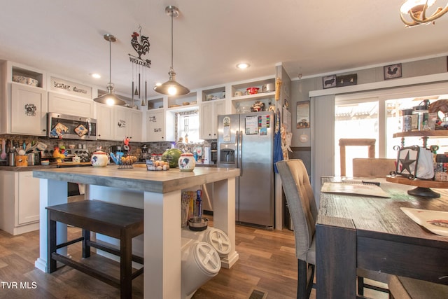 22720 Twin Oaks Rd, Abingdon, VA 24211 - kitchen with stainless steel appliances, open shelves, butcher block counters, and plenty of natural light