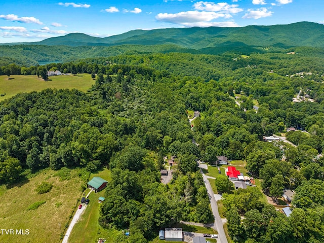 285 Vanover Ln, Jacksboro, TN 37757 - bird's eye view of a heavily wooded area and a mountainous background