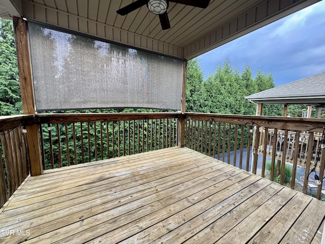 220 Cedar Creek Rd Unit 1, Johnson City, TN 37615 - wooden deck with ceiling fan