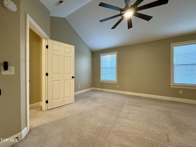 220 Cedar Creek Rd Unit 1, Johnson City, TN 37615 - carpeted spare room featuring ceiling fan and vaulted ceiling