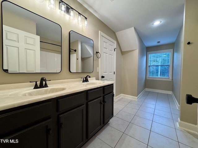 220 Cedar Creek Rd Unit 1, Johnson City, TN 37615 - bathroom with double vanity and tile patterned flooring