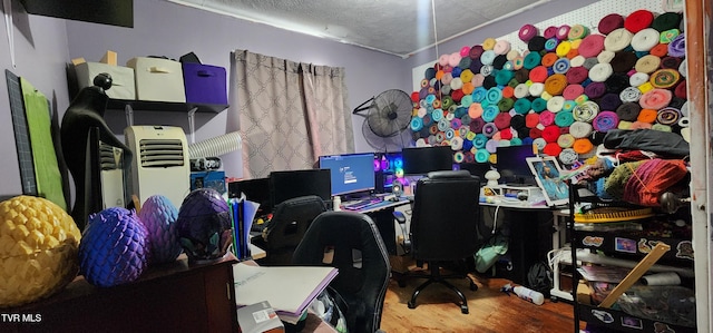 159 Millard St, Bristol, VA 24201 - office with wood finished floors and a textured ceiling