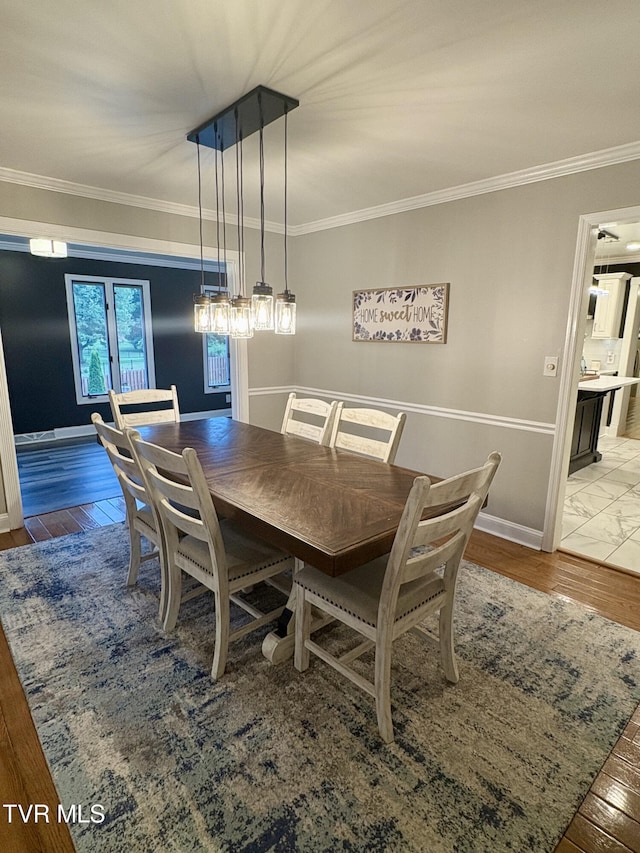 110 Galway Rd, Bristol, TN 37620 - dining room featuring crown molding and wood finished floors