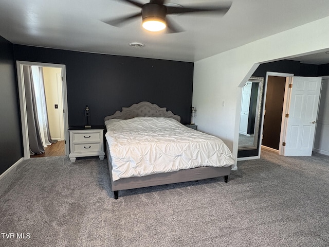 110 Galway Rd, Bristol, TN 37620 - carpeted bedroom with arched walkways and a ceiling fan