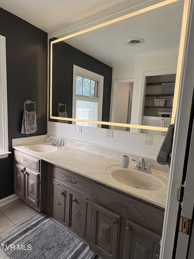 110 Galway Rd, Bristol, TN 37620 - full bathroom with double vanity and tile patterned floors