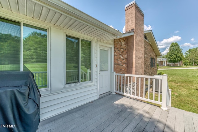 409 Brooklea Cir, Bluff City, TN 37618 - deck with a grill and a yard