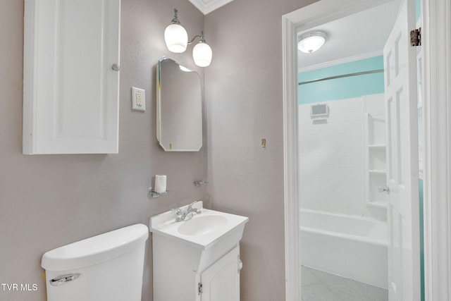 308 Cardinal Ln, Bristol, TN 37620 - bathroom with vanity, ornamental molding, washtub / shower combination, and a textured wall