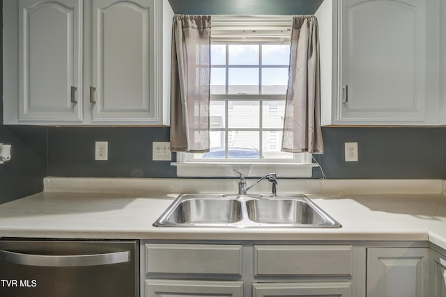 152 Gray Station Rd Unit 35, Gray, TN 37615 - kitchen with dishwasher, light countertops, and white cabinetry