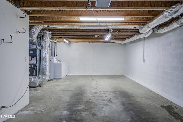 152 Gray Station Rd Unit 35, Gray, TN 37615 - unfinished below grade area with washing machine and clothes dryer