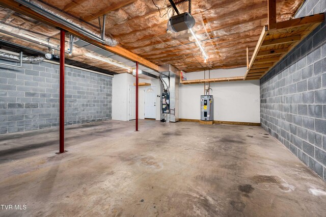 216 Mockingbird Pl, Jonesborough, TN 37659 - unfinished below grade area with water heater, concrete block wall, and heating unit