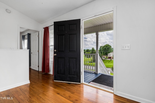 216 Mockingbird Pl, Jonesborough, TN 37659 - foyer entrance featuring plenty of natural light, vaulted ceiling, and hardwood / wood-style floors