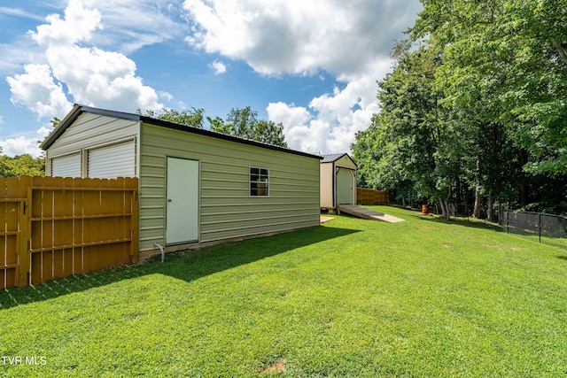 216 Mockingbird Pl, Jonesborough, TN 37659 - fenced backyard featuring a storage shed