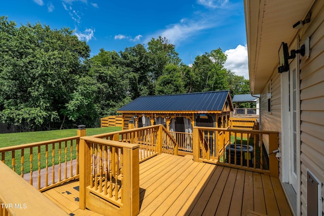 216 Mockingbird Pl, Jonesborough, TN 37659 - wooden deck featuring view of scattered trees