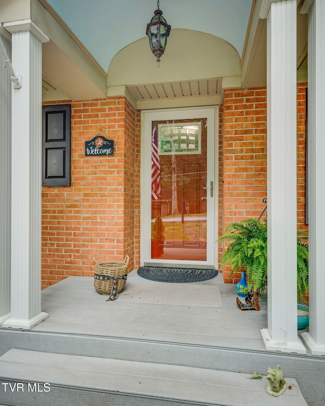 312 Timberlane Rd, Bristol, TN 37620 - property entrance with brick siding and covered porch