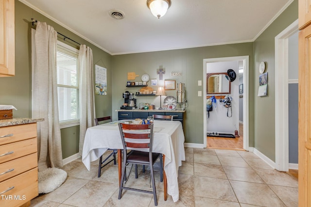 312 Timberlane Rd, Bristol, TN 37620 - dining room with ornamental molding and light tile patterned floors