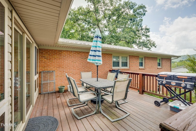 312 Timberlane Rd, Bristol, TN 37620 - wooden terrace featuring outdoor dining space and grilling area