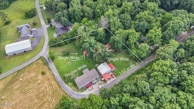 145 Oakwood Dr Way, Newport, TN 37821 - aerial view of property and surrounding area featuring property boundaries highlighted