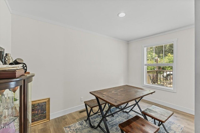 145 Oakwood Dr Way, Newport, TN 37821 - office with ornamental molding, light wood-style flooring, and recessed lighting