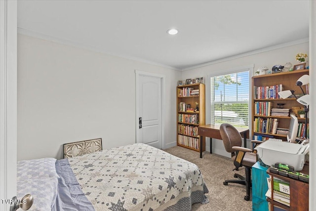 145 Oakwood Dr Way, Newport, TN 37821 - bedroom featuring carpet flooring, ornamental molding, and a desk