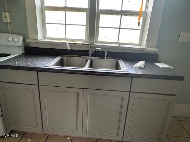 938 Barker St, Bristol, TN 37620 - kitchen with plenty of natural light, range, and dark countertops