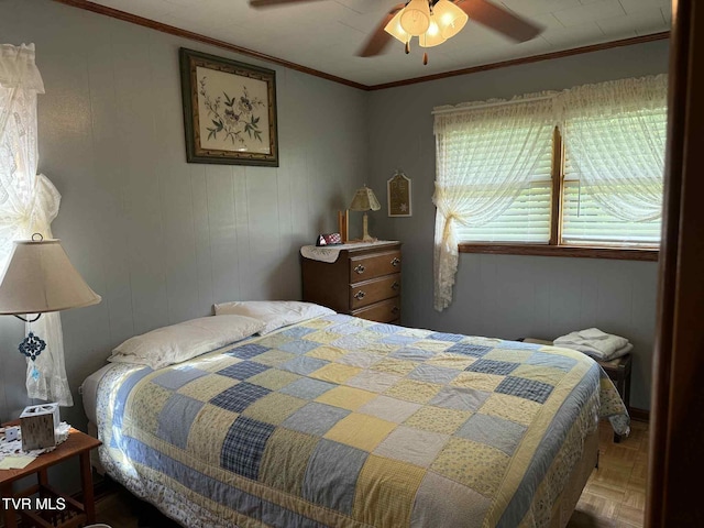 2818 Dungannon Rd, Coeburn, VA 24230 - bedroom with ornamental molding and a ceiling fan