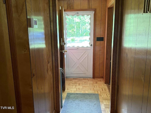 2818 Dungannon Rd, Coeburn, VA 24230 - doorway to outside featuring wood walls